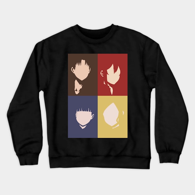 Tomo-chan Is a Girl or Tomo-chan wa Onnanoko Anime Charactcers in Vintage Minimalist Merch Design Crewneck Sweatshirt by Animangapoi